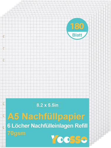 Nachfüllpapier kariert 5 - a5,