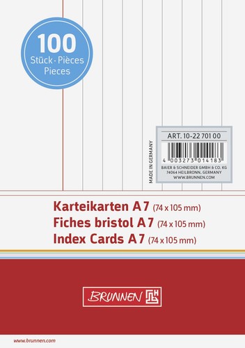 Bunnen karteikarte - bunnen,