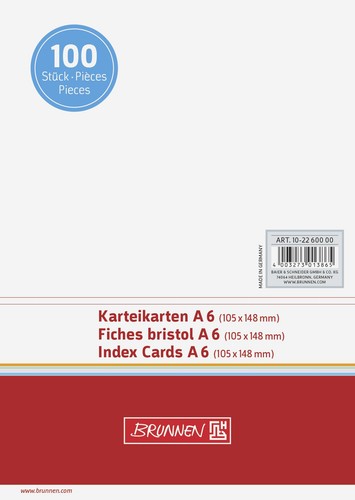 Karteikarten unliniert - a6,