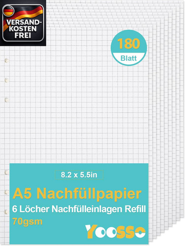 Nachfüllpapier kariert 5 - a5,