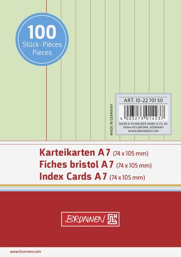 Karteikarte liniert grün - a7,